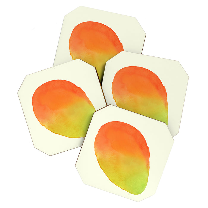 Mango Watercolor Illustration Coaster Gallery Image 1
