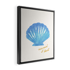 Mermaid at Heart - Blue Shell Watercolor Painting Framed Canvas Print Gallery Image 2