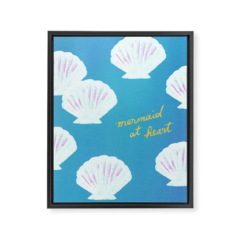Mermaid At Heart - Blue Shells Framed Canvas Print Gallery Image 6