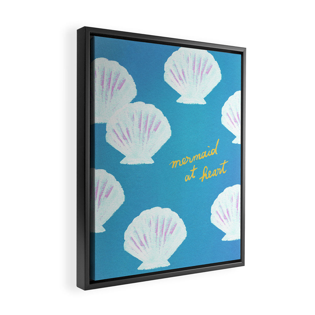 Mermaid At Heart - Blue Shells Framed Canvas Print Gallery Image 2