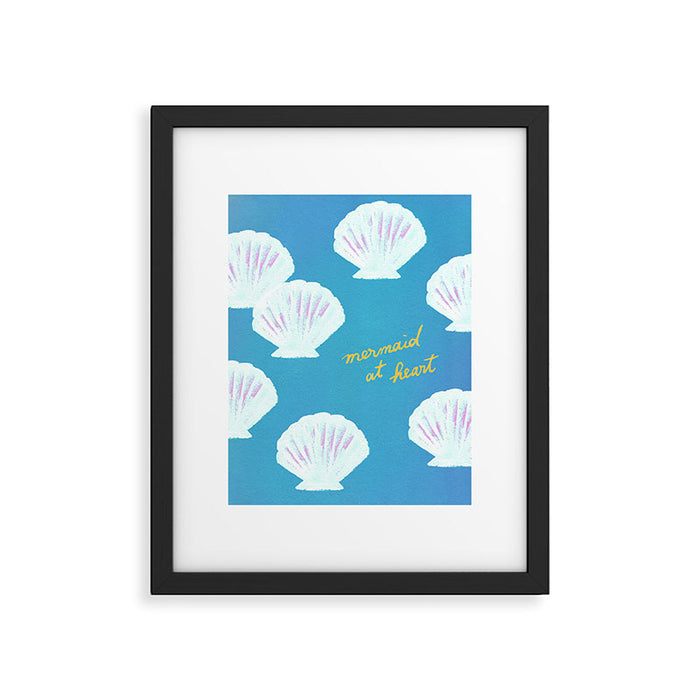Mermaid At Heart - Blue Shells Framed Art Print Gallery Image 1