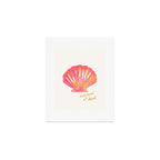 Mermaid at Heart - Pink Shell Watercolor Painting Art Print Gallery Image 1