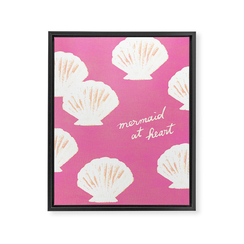 Mermaid At Heart - Pink Shells Framed Canvas Print Gallery Image 6