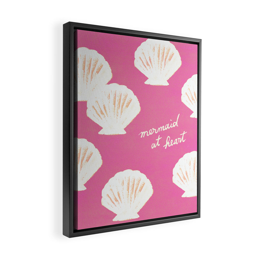 Mermaid At Heart - Pink Shells Framed Canvas Print Gallery Image 2