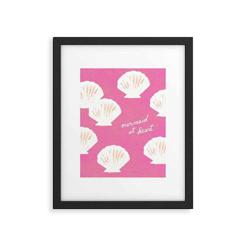 Mermaid At Heart - Pink Shells Framed Art Print Gallery Image 5