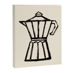 Moke Coffee Pot - Black and Cream Canvas Print Gallery Image 3