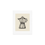 Moke Coffee Pot - Black and Cream Art Print Gallery Image 1