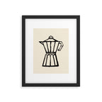Moke Coffee Pot - Black and Cream Framed Art Print Gallery Image 5
