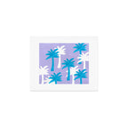 Palm Tree Tropical Pattern - Blue Purple Art Print Gallery Image 1