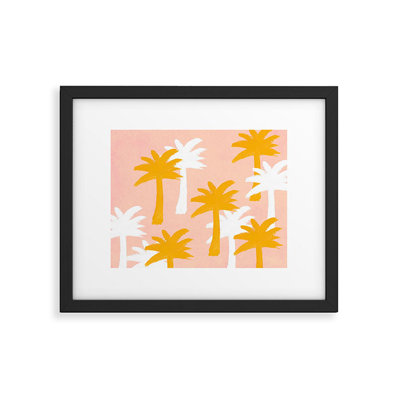 Palm Tree Tropical Pattern - Pink Gold Framed Art Print Gallery Image 5
