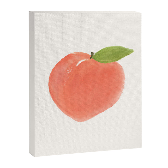 Peach - Fruit Watercolor Painting Canvas Print Gallery Image 1