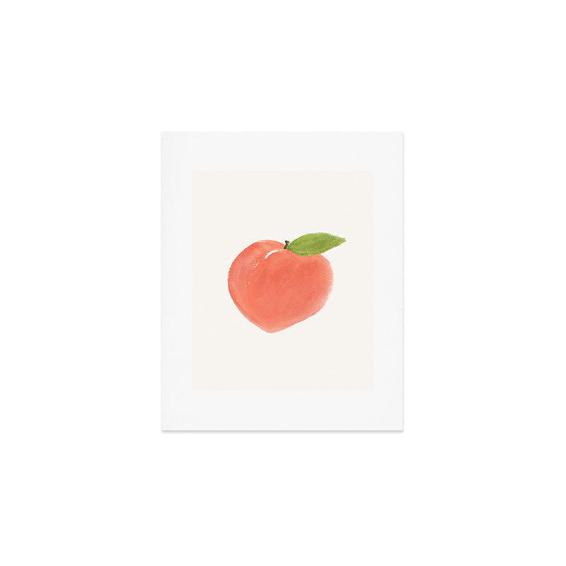 Peach - Fruit Watercolor Painting Art Print Gallery Image 1