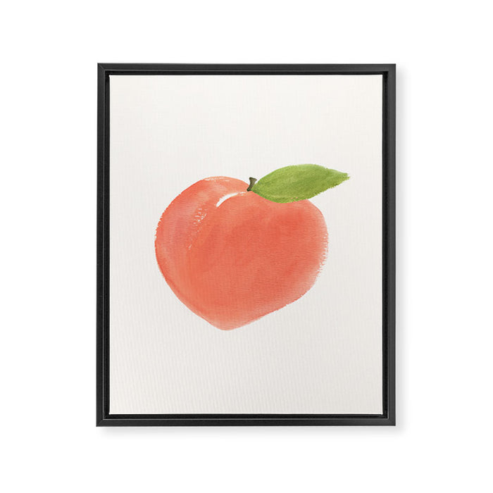 Peach - Fruit Watercolor Painting Framed Canvas Print Gallery Image 1