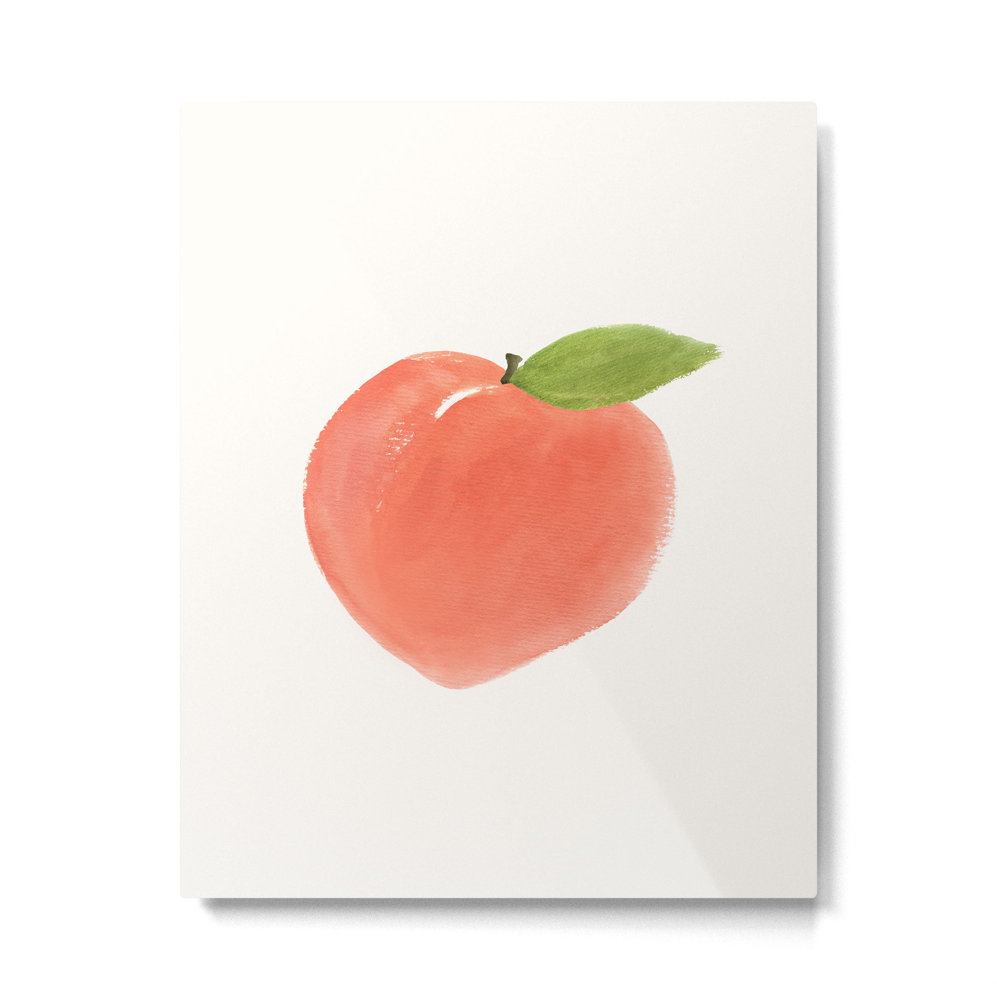 Peach - Fruit Watercolor Painting Metal Print Gallery Image 4