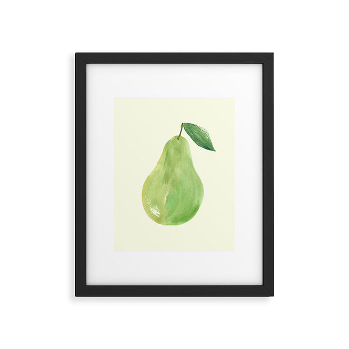 Pear Watercolor Illustration Framed Art Print Gallery Image 1