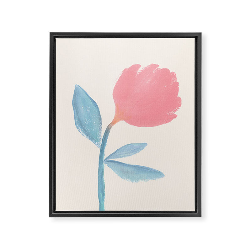 Peony Flower Gouache Illustration  Framed Canvas Print Gallery Image 6