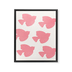 Pink Birds Flying - Painting Framed Canvas Print Gallery Image 6