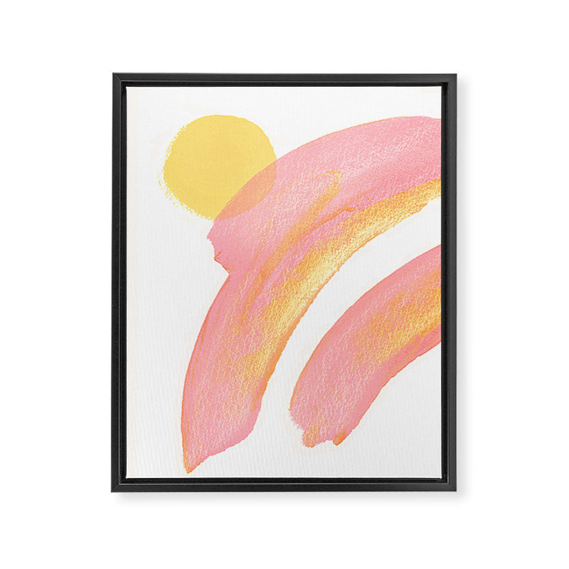 Pink Rainbow - Abstract Minimalist Painting Framed Canvas Print Gallery Image 6
