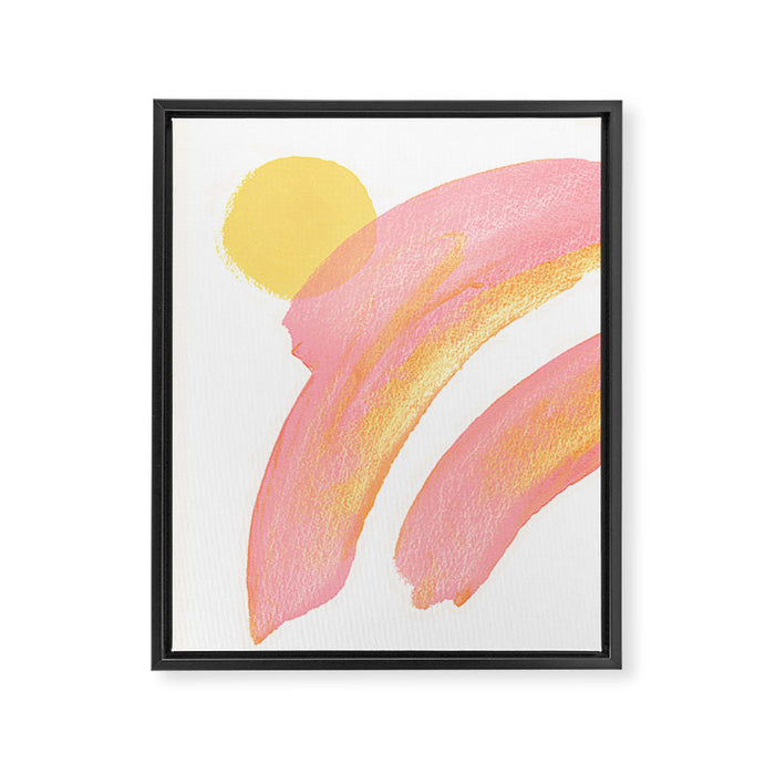 Pink Rainbow - Abstract Minimalist Painting Framed Canvas Print Gallery Image 1