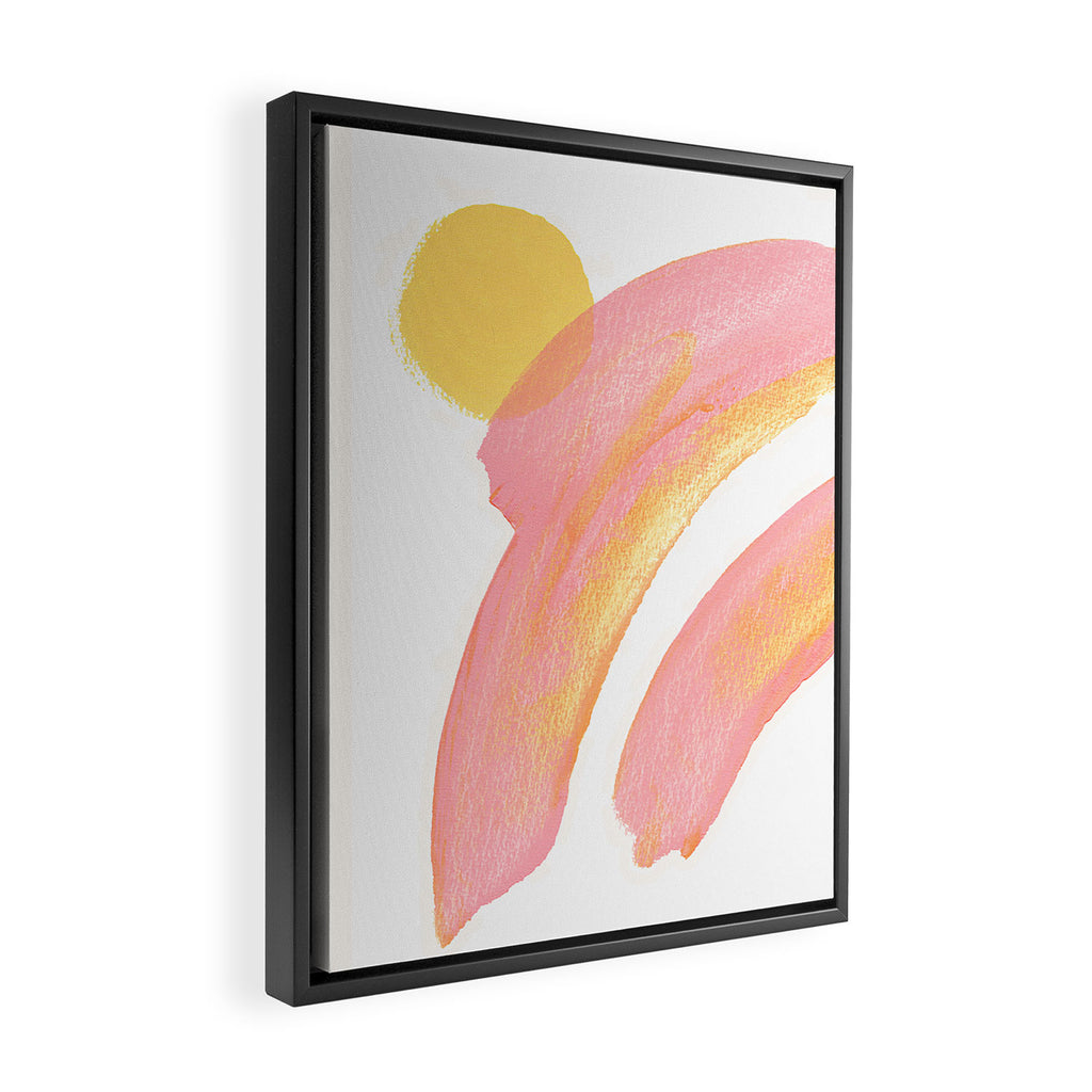 Pink Rainbow - Abstract Minimalist Painting Framed Canvas Print Gallery Image 2