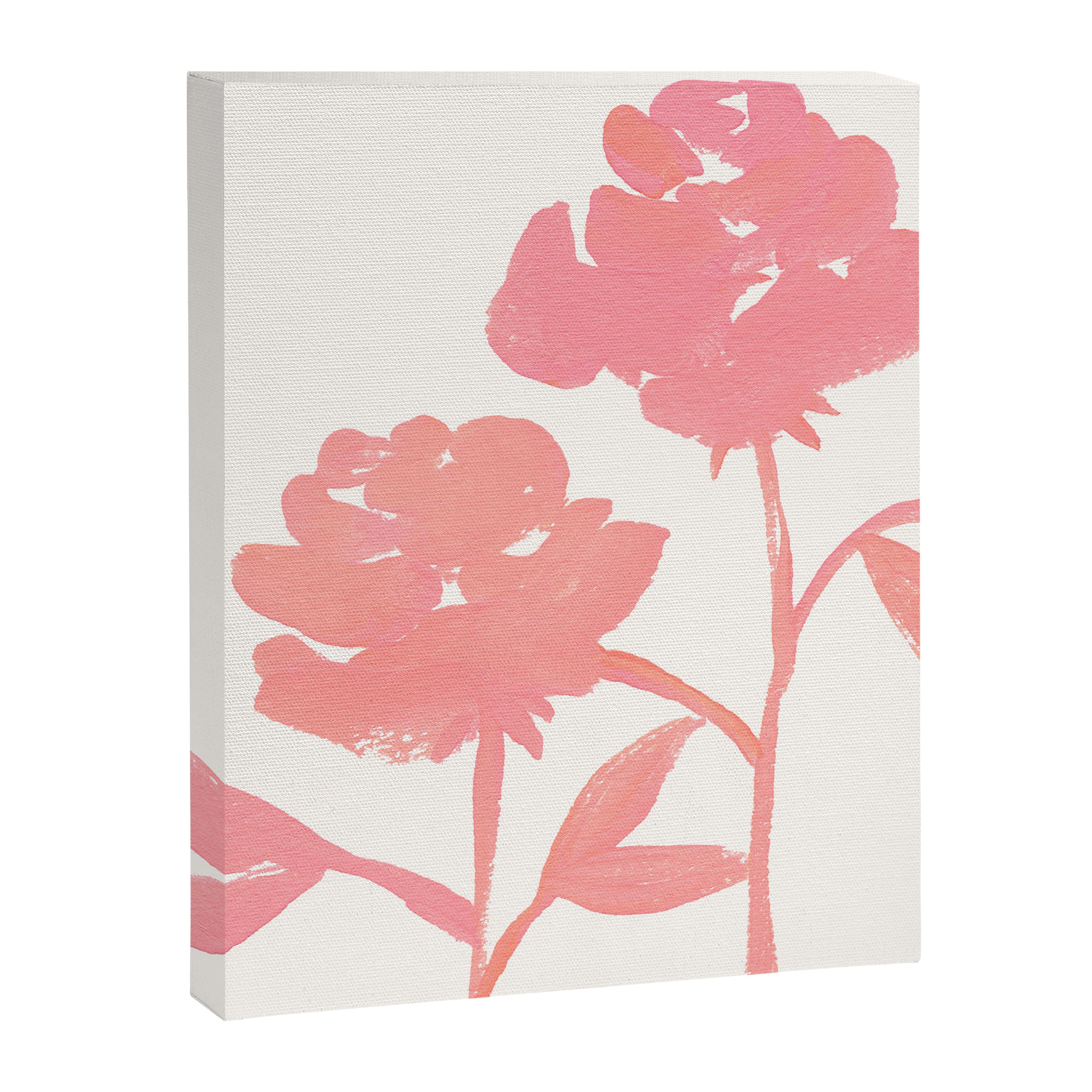 Pink Roses - Gouache Botanical Painting Canvas Print Gallery Image 6
