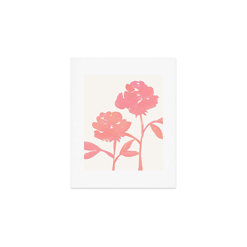 Pink Roses - Gouache Botanical Painting Art Print Gallery Image 1
