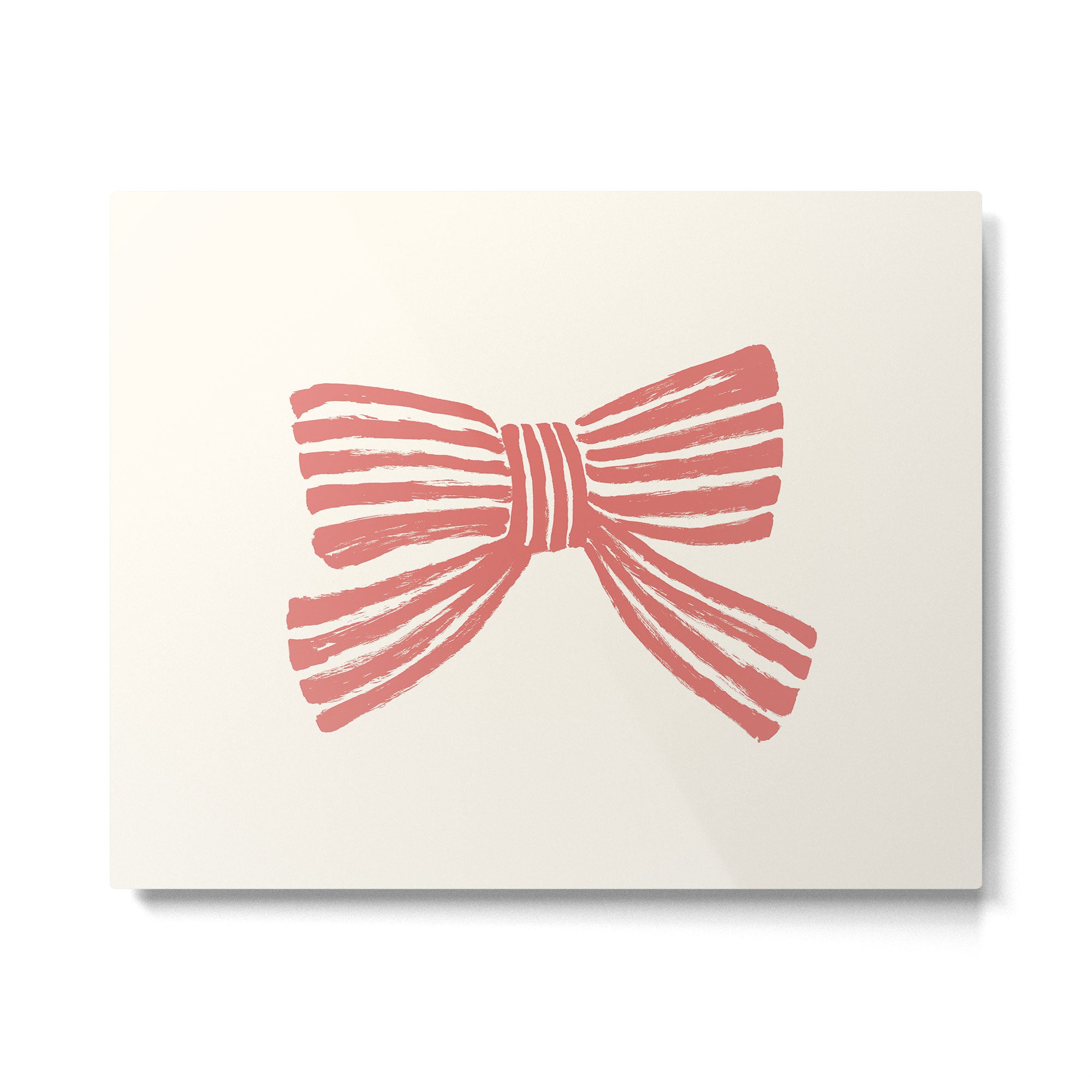 Pink Stripe Bow Ribbon Metal Print Gallery Image 4