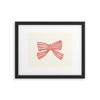 Pink Stripe Bow Ribbon Framed Art Print Gallery Image 5
