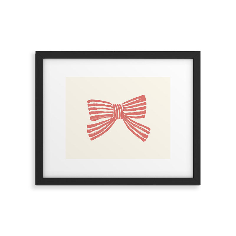 Pink Stripe Bow Ribbon Framed Art Print Gallery Image 5