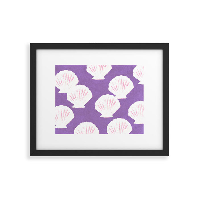 Purple Shells Pattern Framed Art Print Gallery Image 1