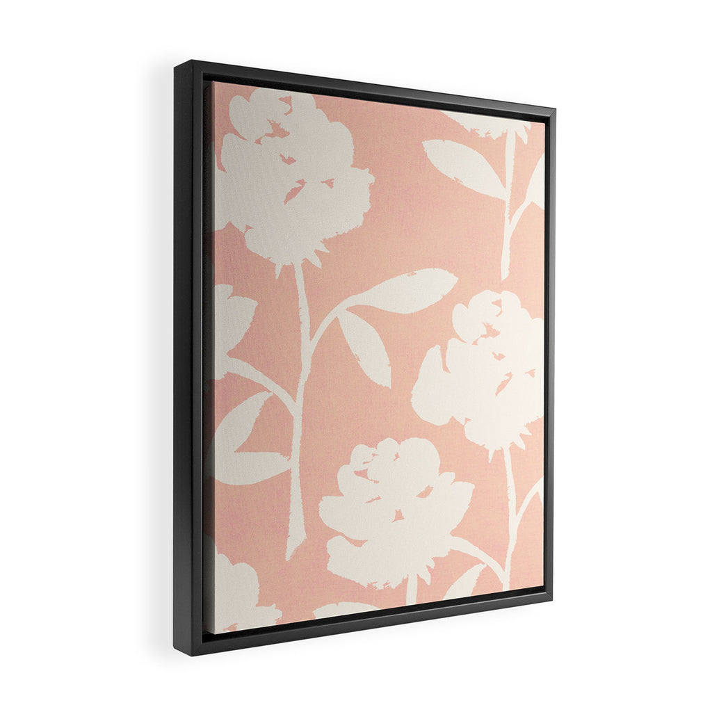 Roses Pattern - Blush Pink Framed Canvas Print Gallery Image 2