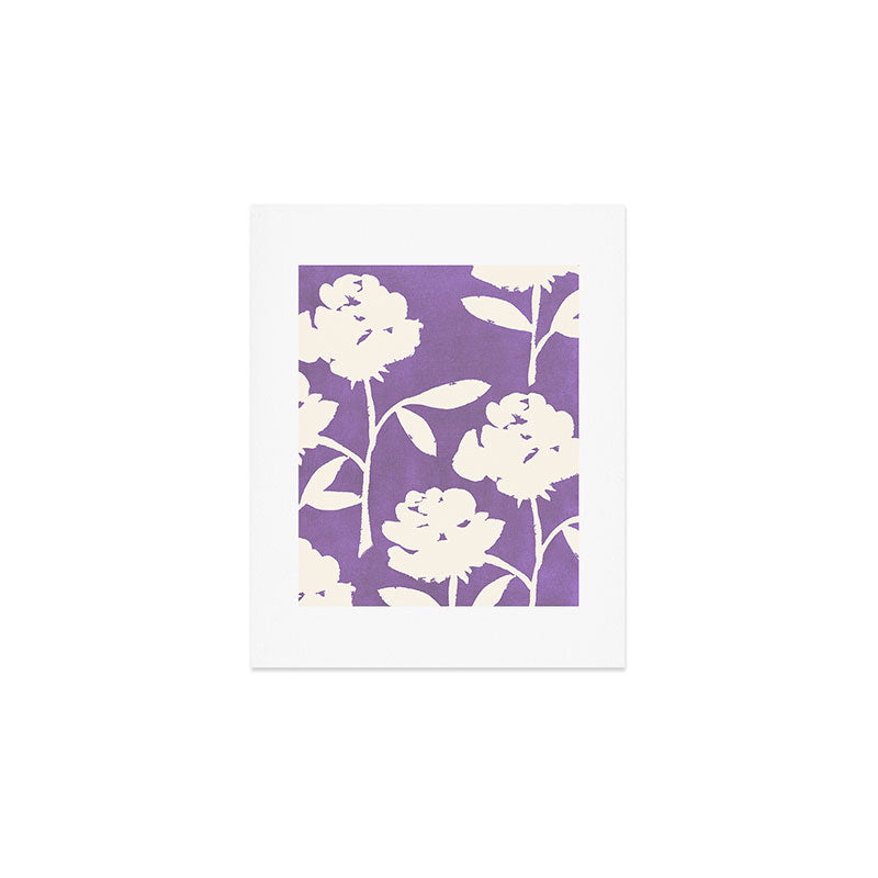 Roses Pattern - Purple  Art Print Gallery Image 1