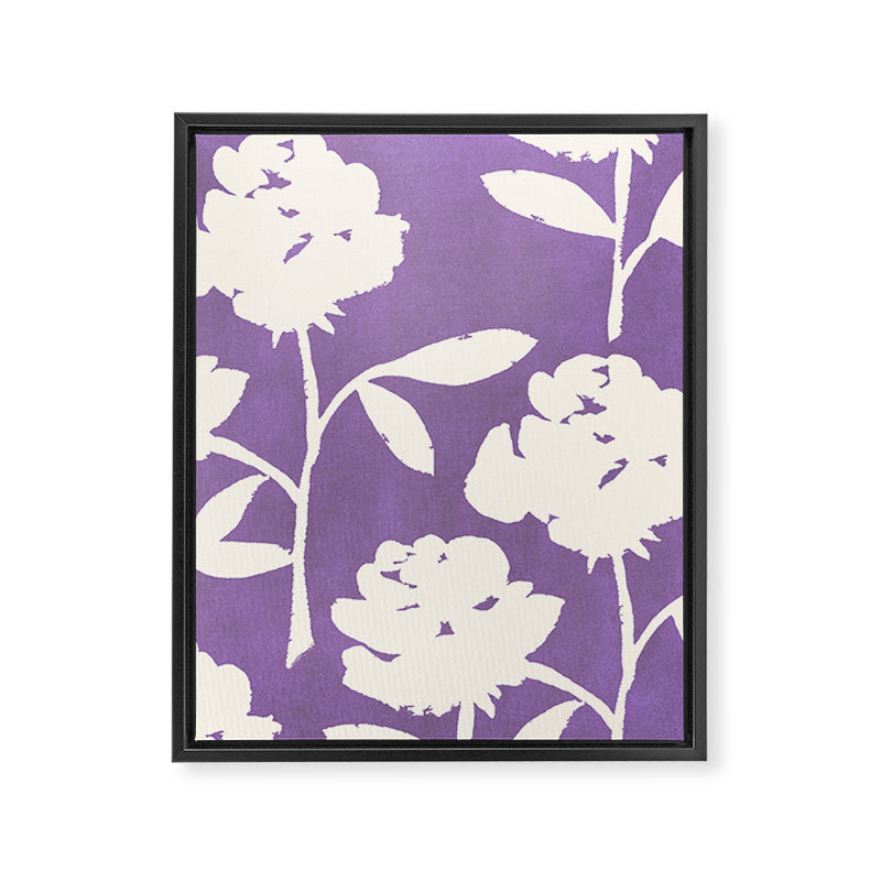Roses Pattern - Purple  Framed Canvas Print Gallery Image 6