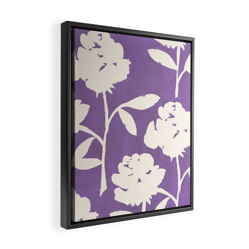 Roses Pattern - Purple  Framed Canvas Print Gallery Image 2