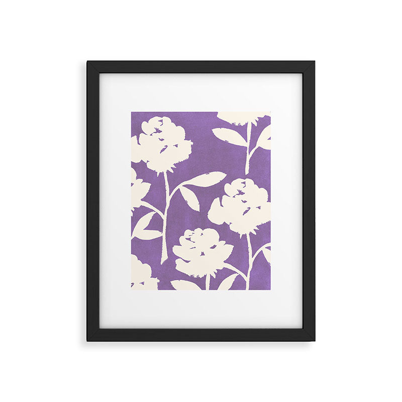 Roses Pattern - Purple  Framed Art Print Gallery Image 5