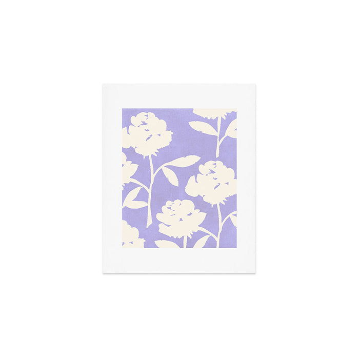 Roses Pattern - Violet Art Print Gallery Image 1