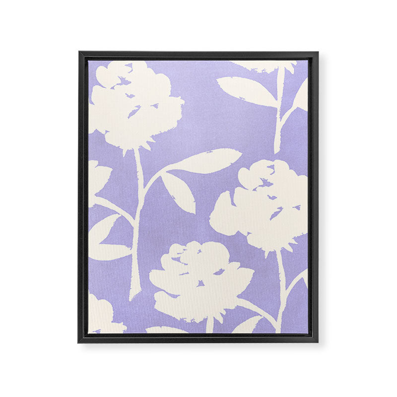 Roses Pattern - Violet Framed Canvas Print Gallery Image 6