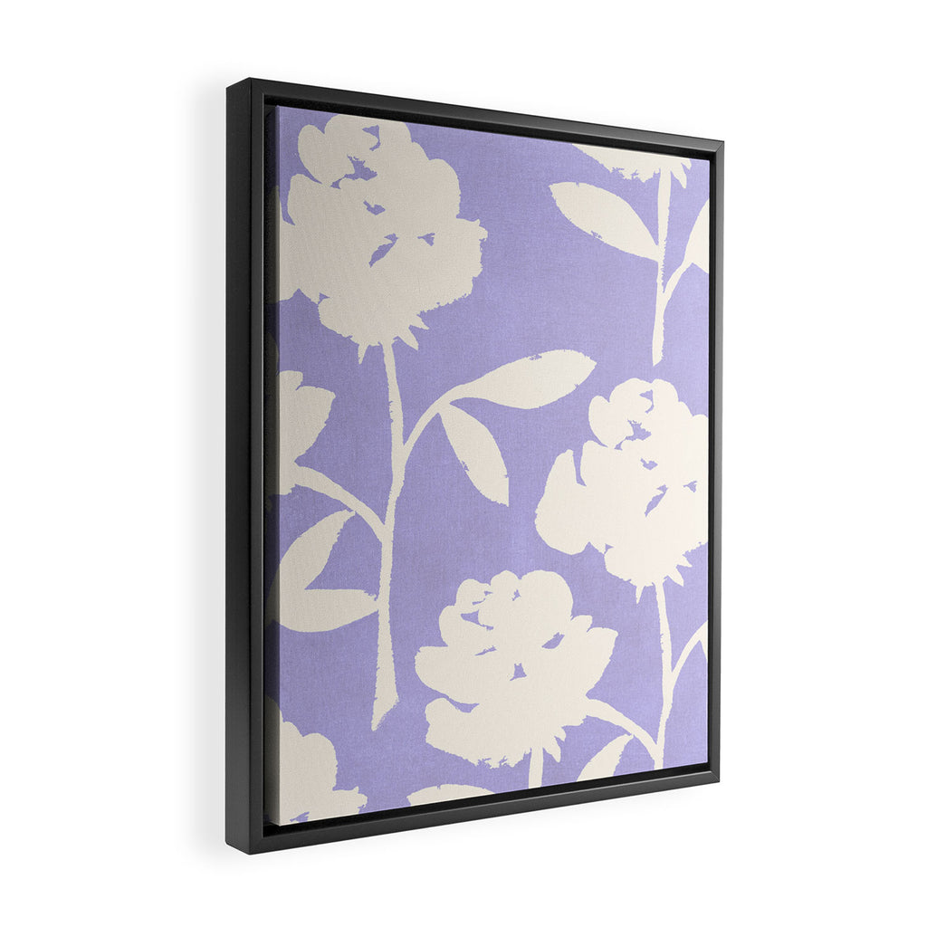 Roses Pattern - Violet Framed Canvas Print Gallery Image 2