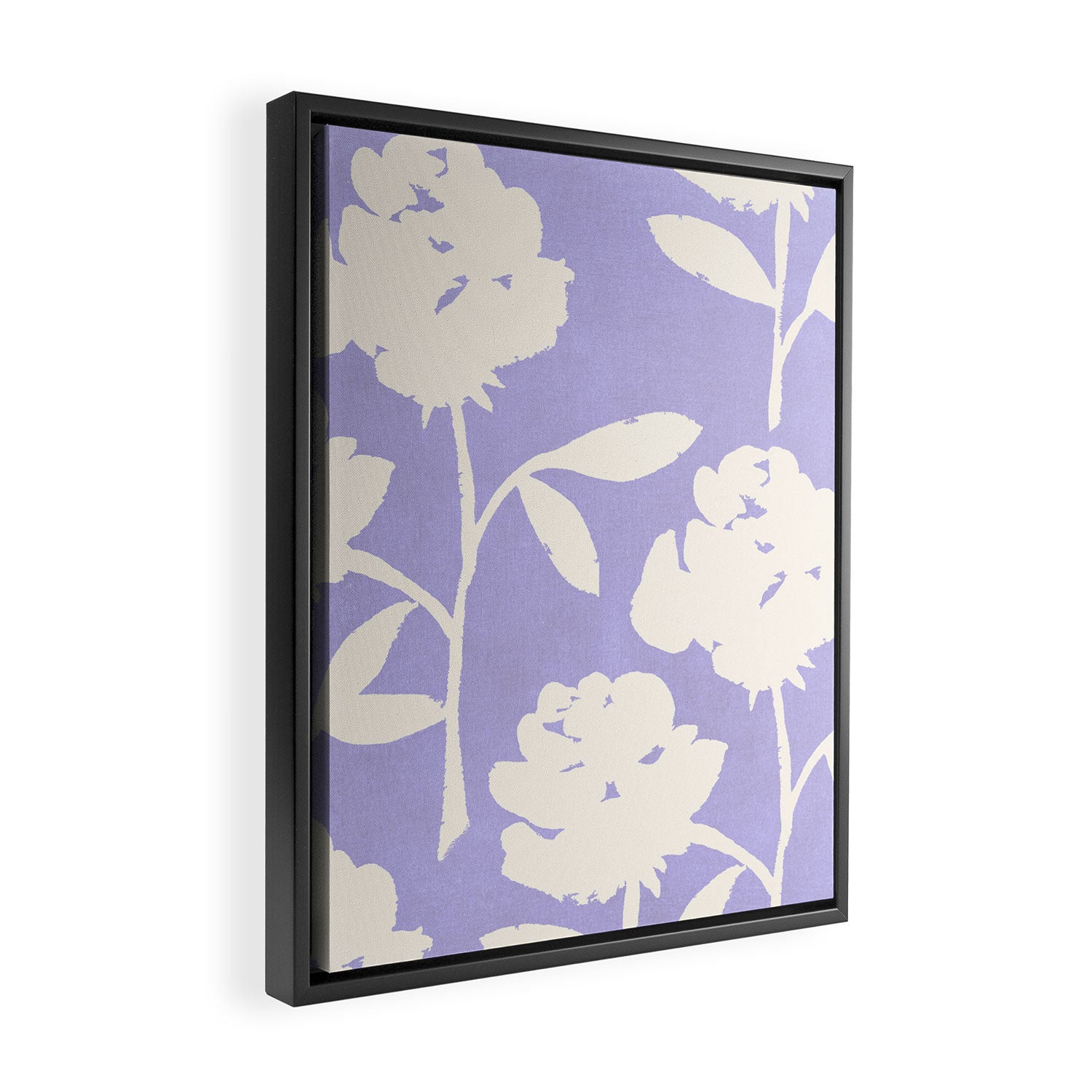 Roses Pattern - Violet Framed Canvas Print Gallery Image 2