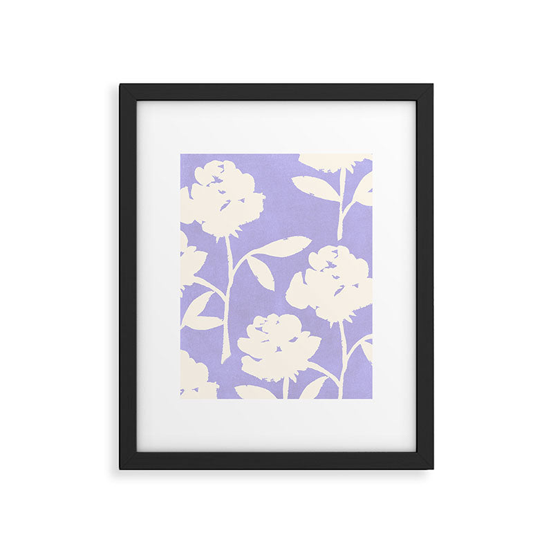 Roses Pattern - Violet Framed Art Print Gallery Image 5