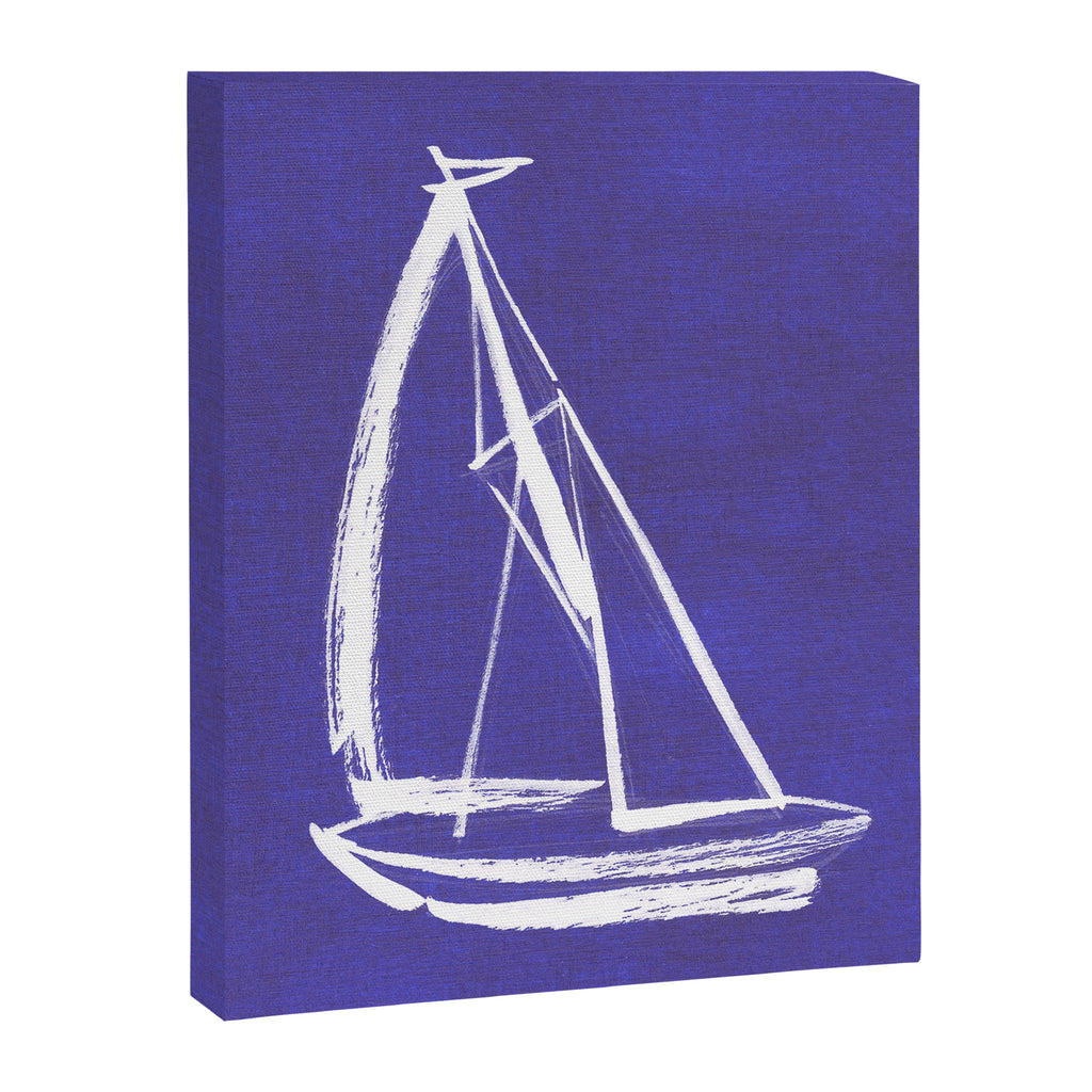 Sailboat Drawing - Indigo Blue Canvas Print Gallery Image 6