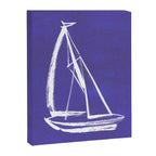 Sailboat Drawing - Indigo Blue Canvas Print Gallery Image 6