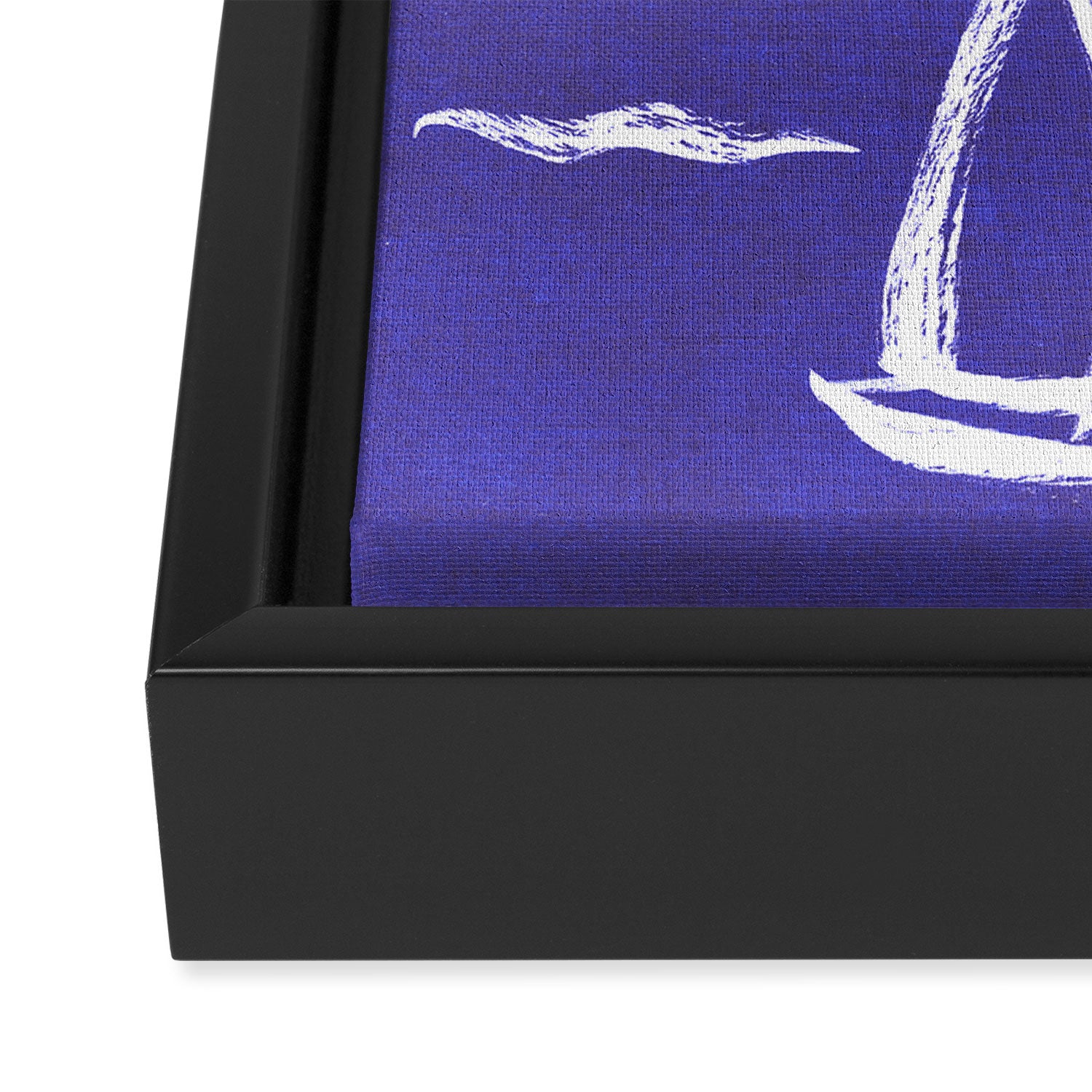 Sailboat Drawing - Indigo Blue Pattern Framed Canvas Print Gallery Image 3