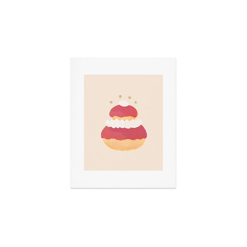Strawberry Religieuse French Cake Art Print Gallery Image 1