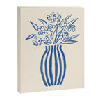 Stripe Flower Vase - Blue Canvas Print Gallery Image 6