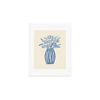 Stripe Flower Vase - Blue Art Print Gallery Image 1