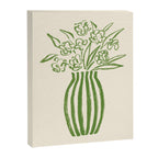 Stripe Flower Vase - Green Canvas Print Gallery Image 6