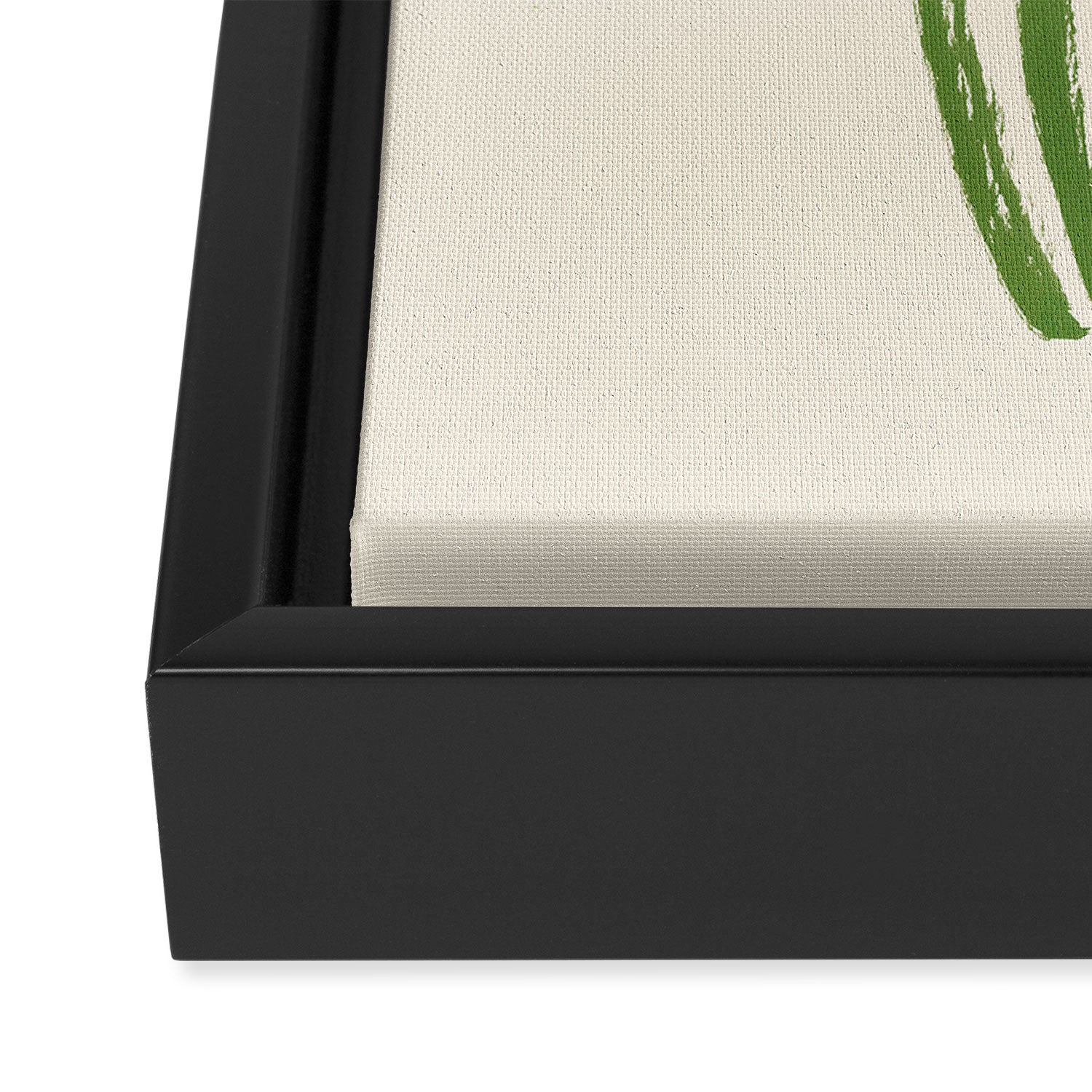 Stripe Flower Vase - Green Framed Canvas Print Gallery Image 3