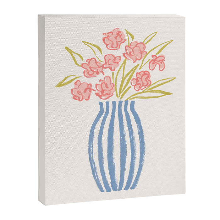 Stripe Flower Vase - Pastel Colors Canvas Print Gallery Image 1