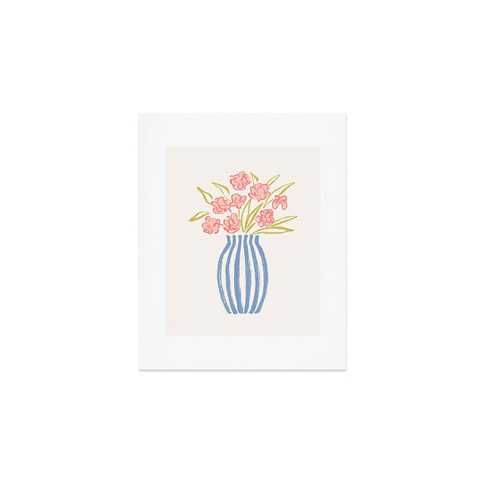 Stripe Flower Vase - Pastel Colors Art Print Gallery Image 1